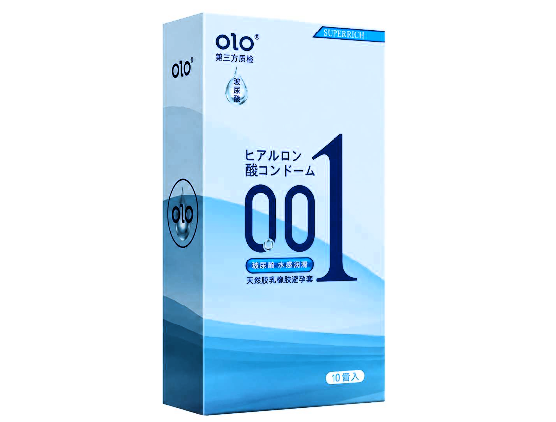 Ультратонкі гладкі презервативи OLO Blue Smooth з гіалуроновою змазкою
